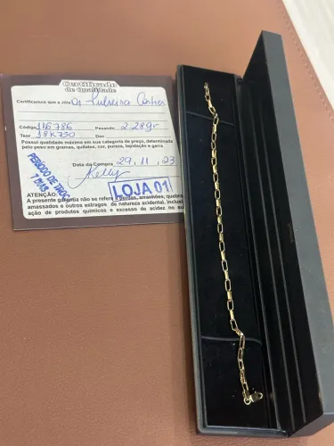 Pulseira de ouro tijolinho