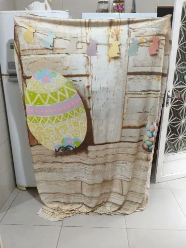 Painel Fundo Fotográfico Em Tecido Páscoa Rústica - Lindo Cenário<br>