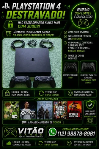 PlayStation 4 D.e.b.l.0.q.u.e.a.d.0 com 2 controles