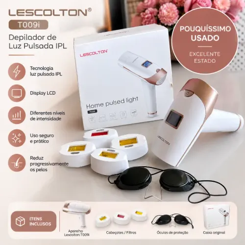 Depilador IPL Lescolton T009i Luz Pulsada - Pouquíssimo Usado + Acessórios
