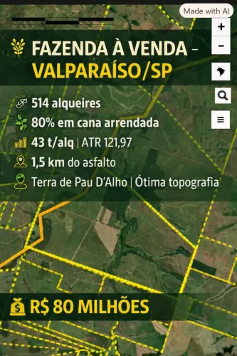 FAZENDA À VENDA REGIÃO DE VALPARAÍSO/SP