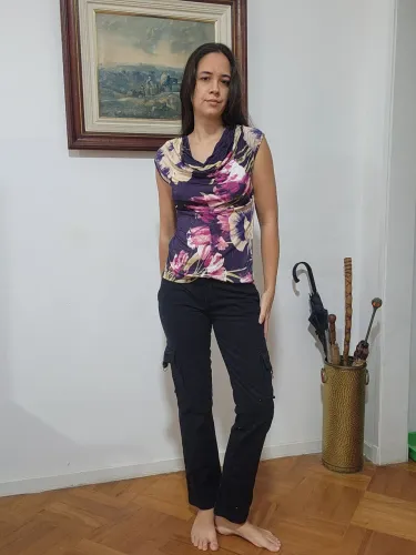 Calça jeans cargo cintura baixa 38