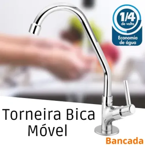 Torneira Cozinha/banheiro Bancada Bica Móvel Luxo Metal _ CS384