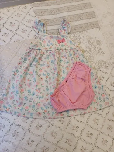 Vestido Infantil com calcinha - Tam 12 a 18 meses