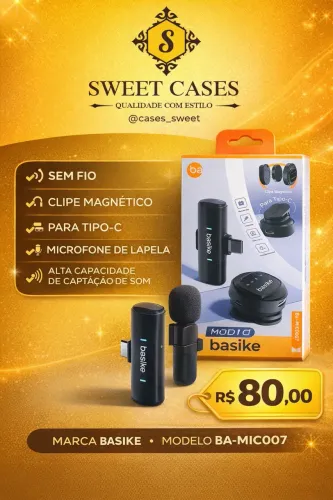 Microfone de Lapela Tipo C Basike BA-MIC007