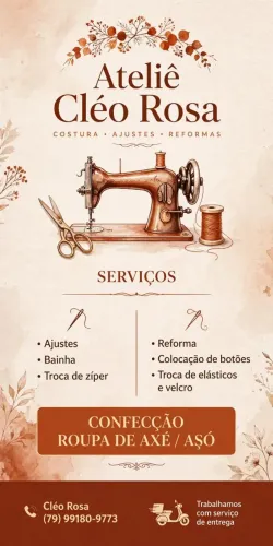 Confecção, ajustes, reformas e conserto de roupas