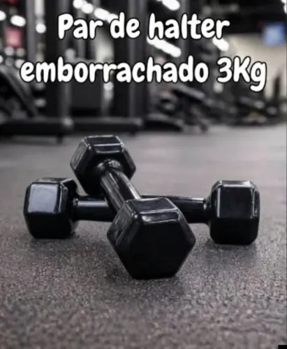 Par de 3 kg - Halteres Emborrachados Novos 