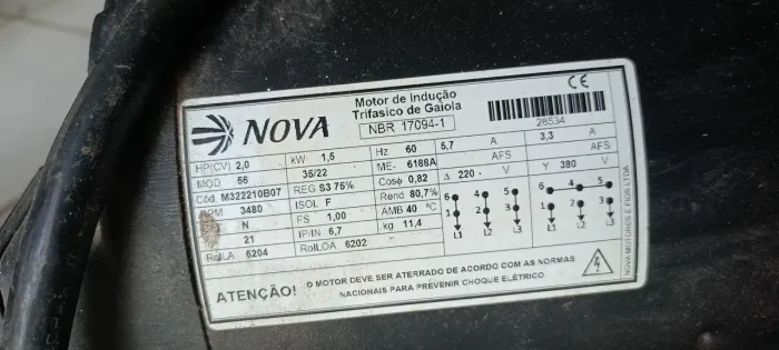 Motor de indução Trifásico de Gaiola