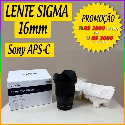 Lente Sigma 16mm F/1.4 E-Mount APS-C Sony - NOVA