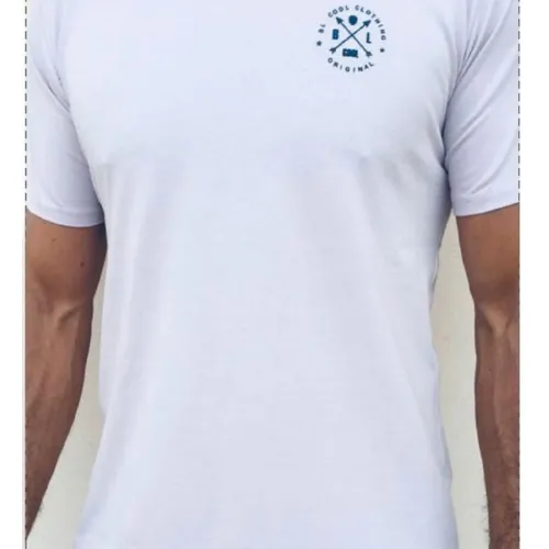 Camiseta Masculina Estampada Atrás na Cor Lilás - Algodão Egípicio