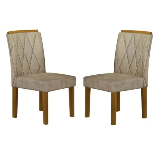 Pronta entrega!!! Kit 2 Cadeiras Lorena Freijó/Pena Caramelo 