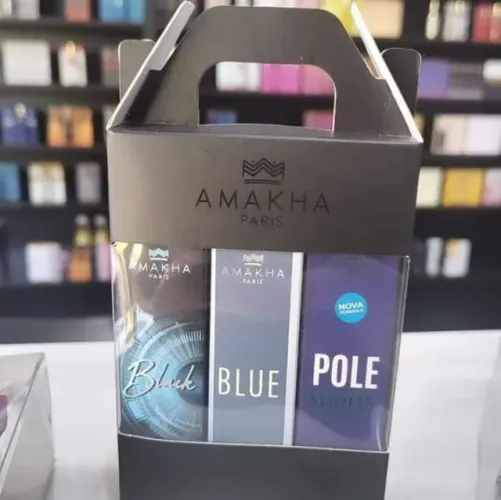 Kit 3 Perfumes na embalagem de Presente