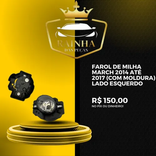 Farol de Milha March 2014 até 2017 (Com moldura) Lado Esquerdo 