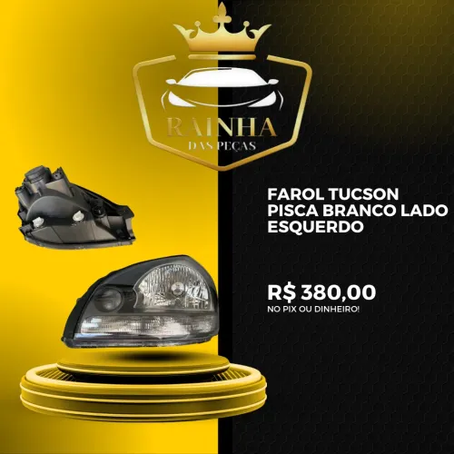 Farol Tucson Pisca Branco Lado Esquerdo