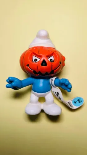 Smurf Cabeça de Abóbora - boneco original Schleich - altura 6 cm - Dia das Bruxas