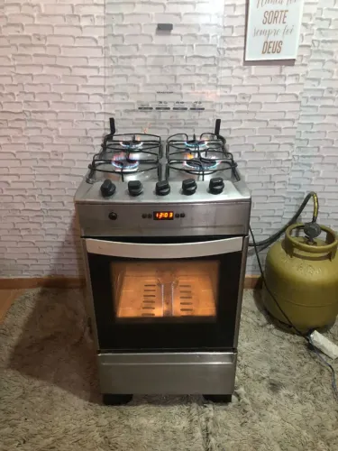 Fogão Brastemp inox 4 bocas 