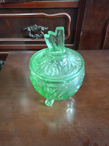 Compoteira antiga Verde Vintage