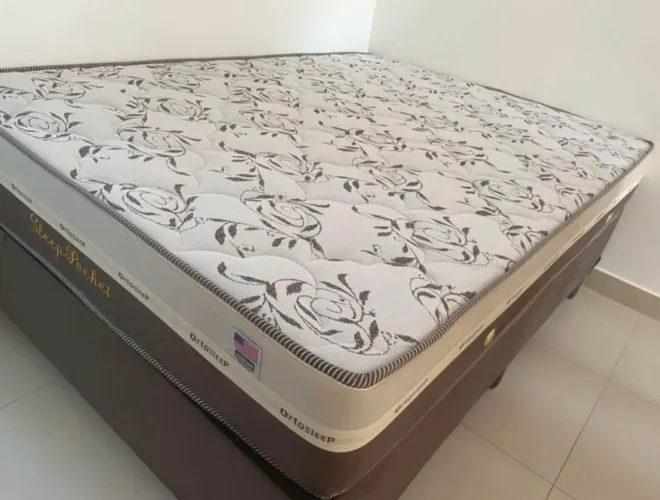 Cama casal box e colchão molas ensacadas 