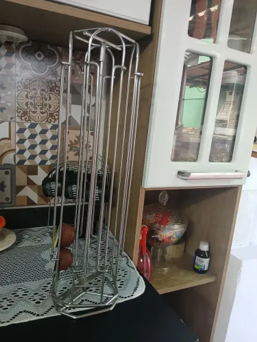 Porta Cápsulas de Café Cromado e Giratório
