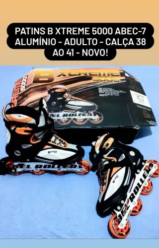 Patins B Xtreme 5000 Abec-7 Alumínio - Adulto - Calça 38 ao 41 - NUNCA FOI USADO!!!
