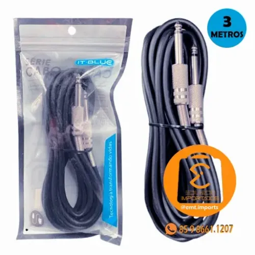 Cabo P10 x P10 Mono com Mola 3 Metros LE-5500