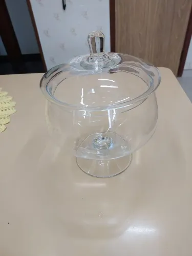 Bomboniere de Vidro com Tampa (APENAS RETIRADA NO LOCAL - Santos Canal 6