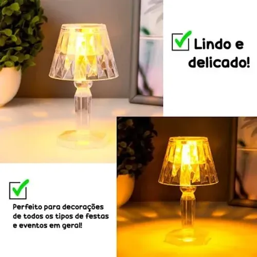 Par de Mini Abajures à bateria (tom amarelo)