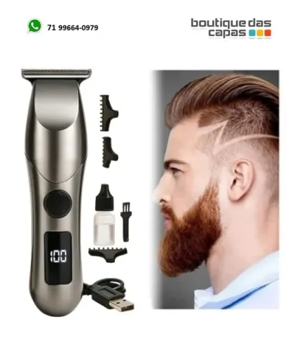 Maquina De Cortar Cabelos E Barba NCP-9379 Recarregavel 