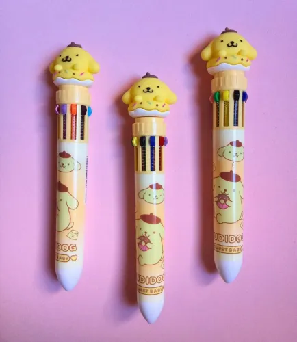 Caneta esferográfica 10 cores purin Sanrio