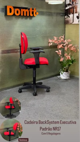 Cadeira executiva vermelha Padrão NR17 Em ate 6x cartão S/Juros 