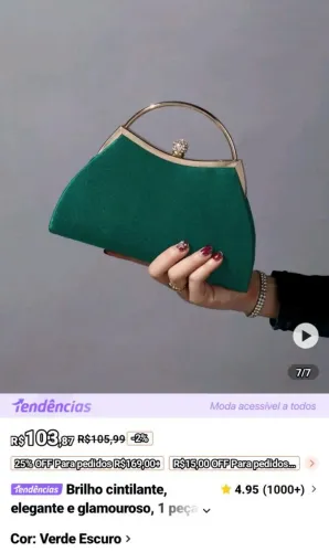 Bolsa verde esmeralda nova 