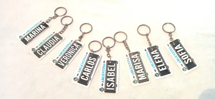 Chaveiros Personalizados Argentina placa Mercosul nomes