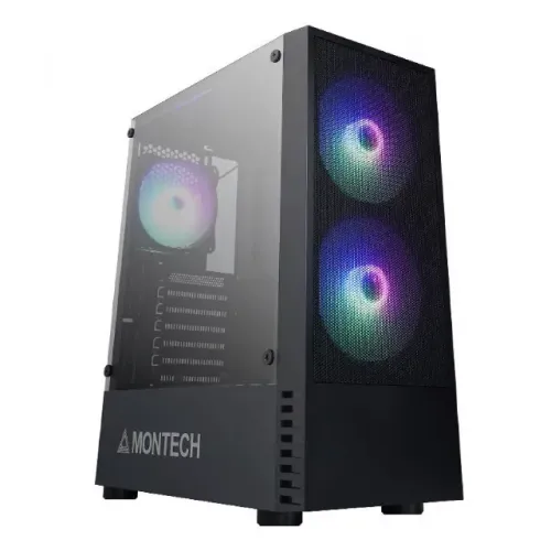 Gabinete Gamer Montech X2 MESH, Vidro Temperado, Com 3 Fans RGB, NOVO, Lacrado