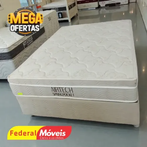 Cama Box Casal Padrão 1,38m Base e Colchão de 25cm de altura - Mega Oferta!