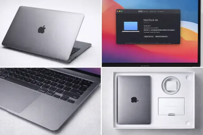 MacBook Air M1 2020 13?3 - 8GB RAM - 256GB Cinza Space - 83 ciclos apenas / 95% saúde -