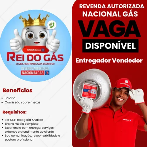 Vagas para vendedores e entregador