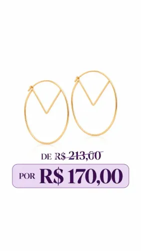 Argola grande , banhado a ouro 18k, Rommanel