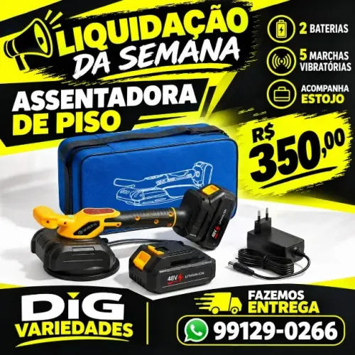 Assentadora Vibratória de Piso 5 marchas 2 baterias