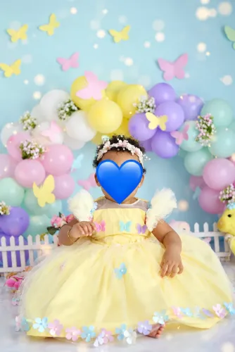 Vestido aniversário tema jardim encantado