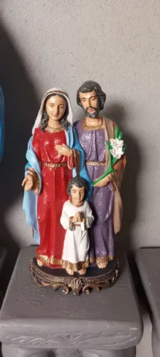 Imagens sagrada família 40 cm em concreto de cimento mão e resina