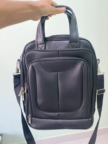 Bolsa Executiva Masculina Transversal Preta - Notebook e Trabalho