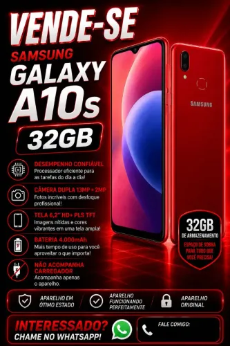 ? Samsung Galaxy A10 32GB Vermelho ? | Ótimo Estado