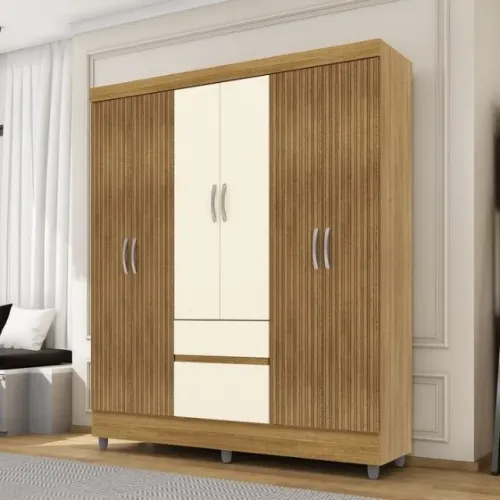 Guarda Roupa Ideal 6 Portas 2 Gavetas Vila Rica