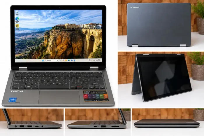Notebook Positivo Duo 2 em 1 Touchscreen | 128GB | Windows 11 | Tela 360°