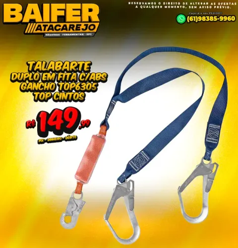 Talabarte Duplo em Fita C/ABS Gancho TOP6305 Top Cintos