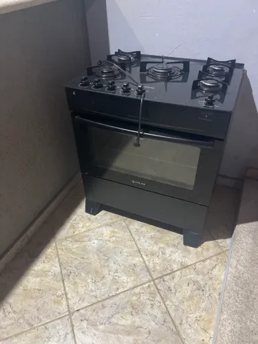 Fogão 5 bocas Mônaco tampo de vidro