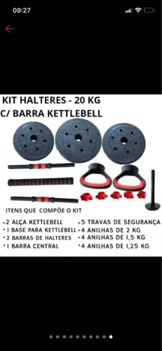 Kit anilho treino em casa 20kg