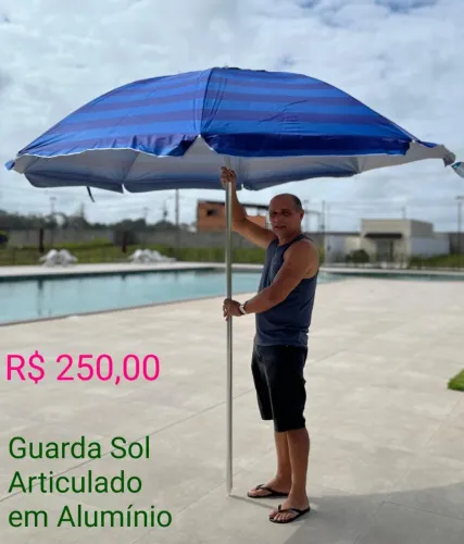 Guarda Sol em Alumínio Articulado 2mt.60cm. de Cobertura