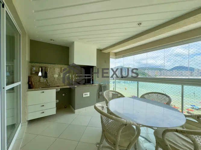 Apartamento frente mar com varanda gourmet vista mar e lazer na Praia das Asturias, Guaruj