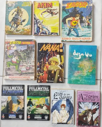 HQs e Mangás: Tex, Akim, Zagor, Nana, Fullmetal Alchemist, Deja-Vu, Ecos de um garoto